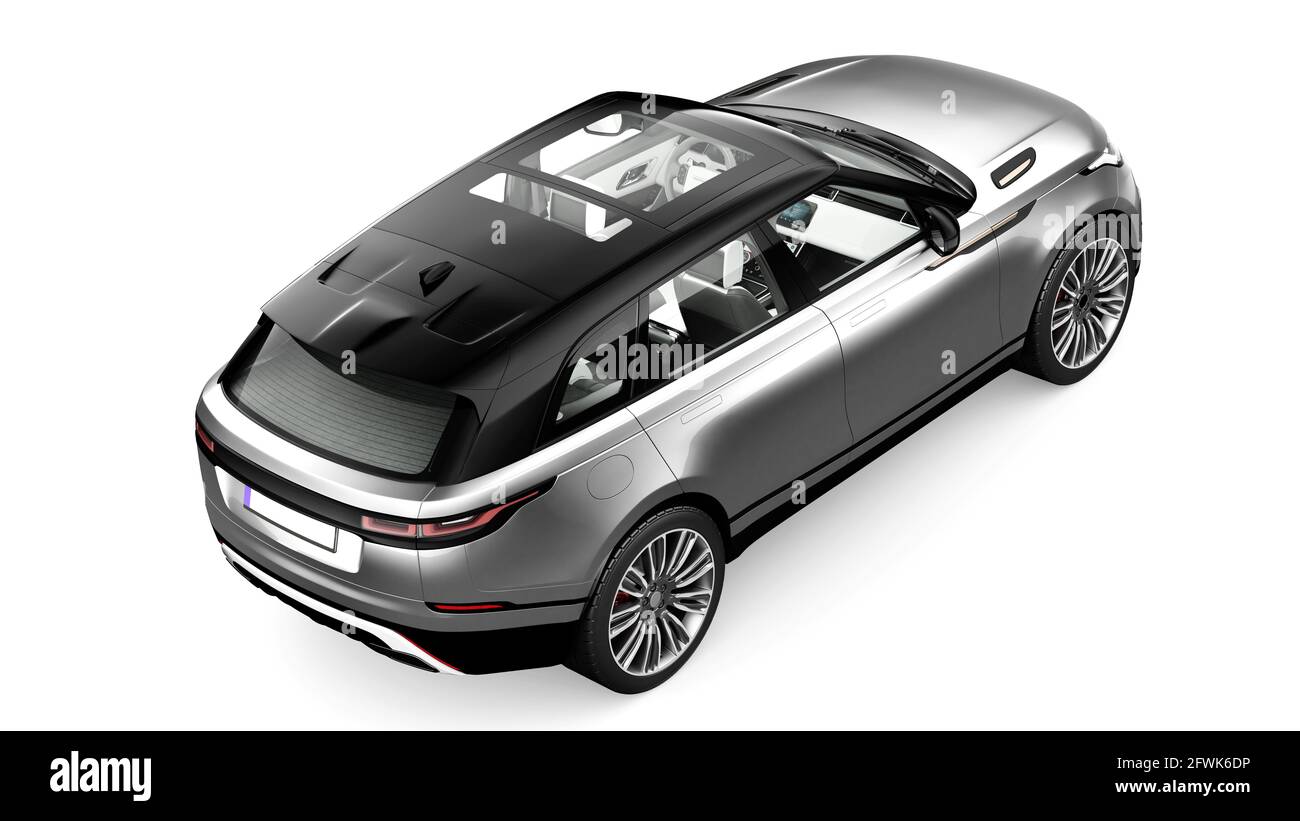 3D-Rendering von Luxus-SUV-Auto mit Studio-Beleuchtung . Stockfoto