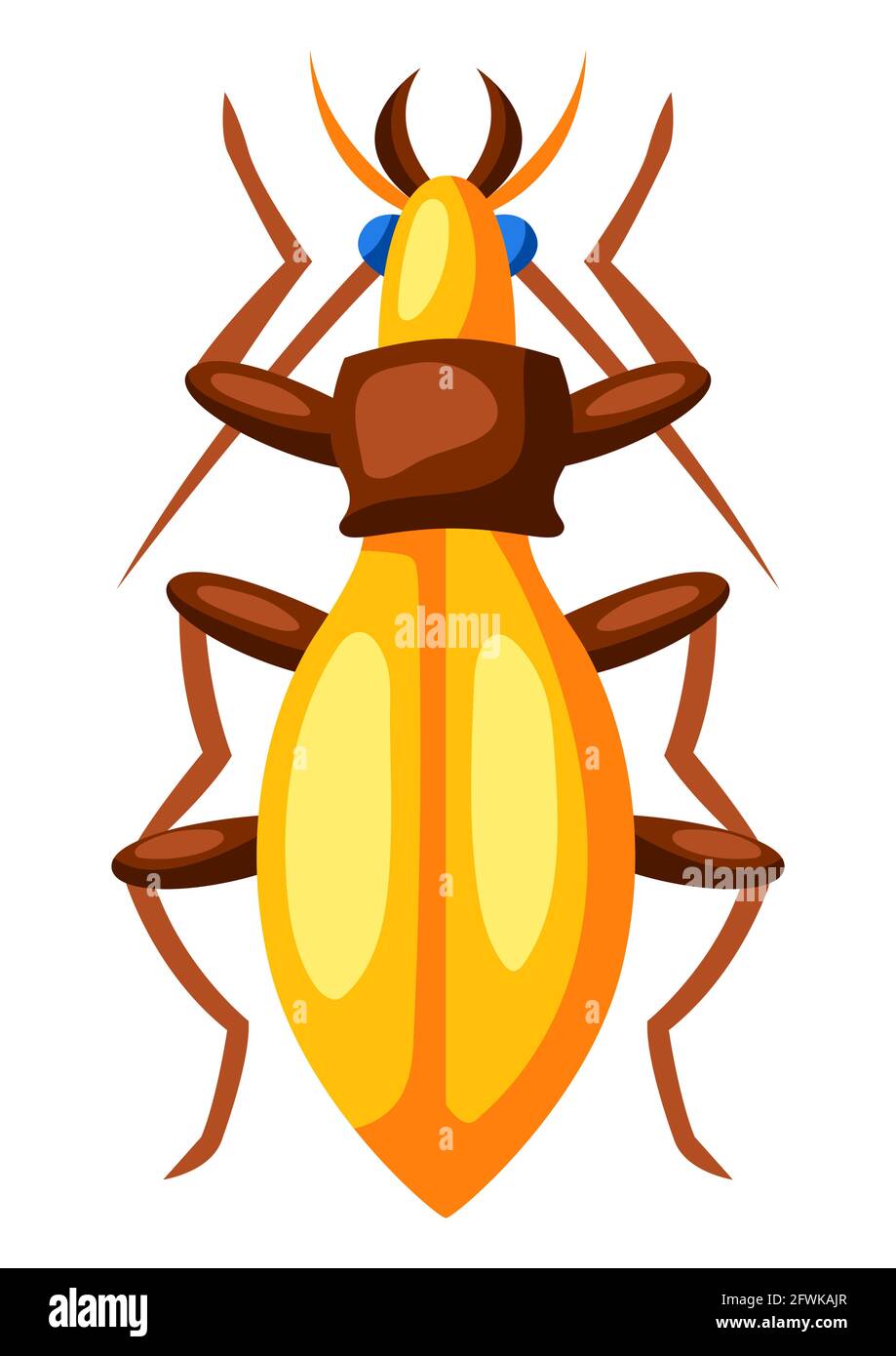 Illustration eines bunten Käfers. Stilisiertes dekoratives Insekt. Stock Vektor