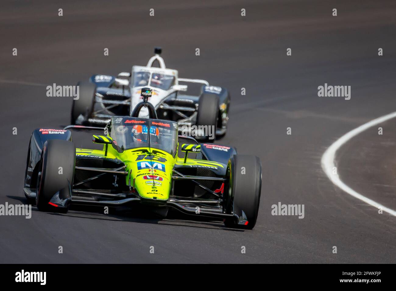 Indianapolis, Indiana, USA. Mai 2021. Ed JONES (18) aus Dubai, Vereinigte Arabische Emirate, übt beim 105. Lauf der Indianapolis 500 auf dem Indianapolis Motor Speedway in Indianapolis, Indiana, aus. Kredit: Brian Spurlock Grindstone Medien/ASP/ZUMA Wire/Alamy Live Nachrichten Stockfoto