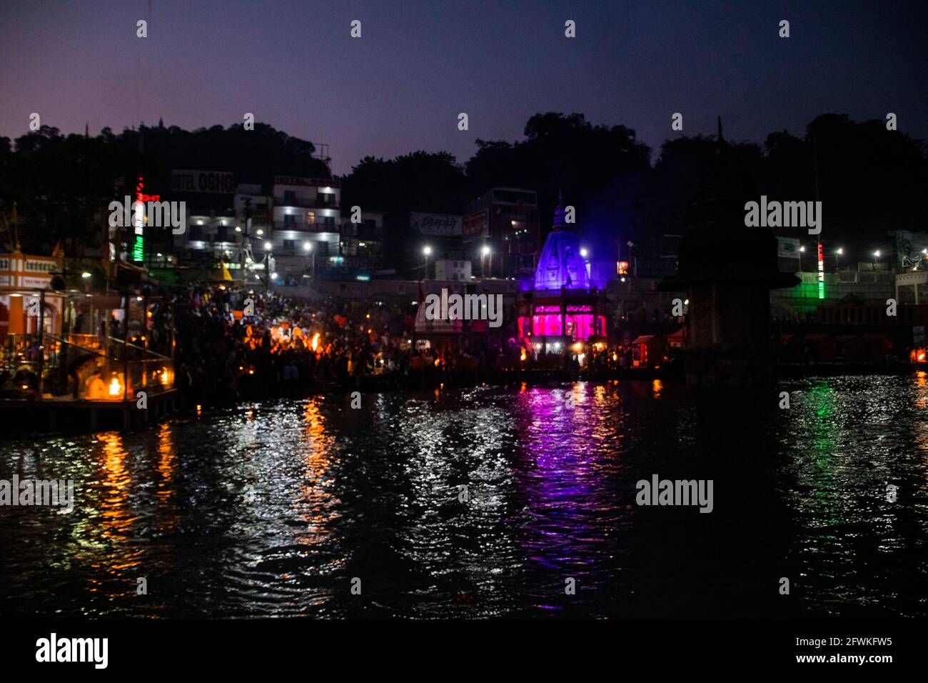 Ganga Aarti in Har KI paudi, Haridwar Stockfoto