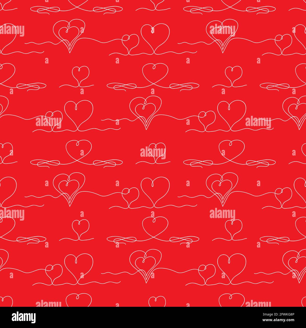 Ein Symbol Für Ein Herz Mit Kontinuierlicher Linienzeichnung. Symbol der Liebe. Elegante Hochzeitskritzeleien. Valentinstagsdruck. Stock Vektor