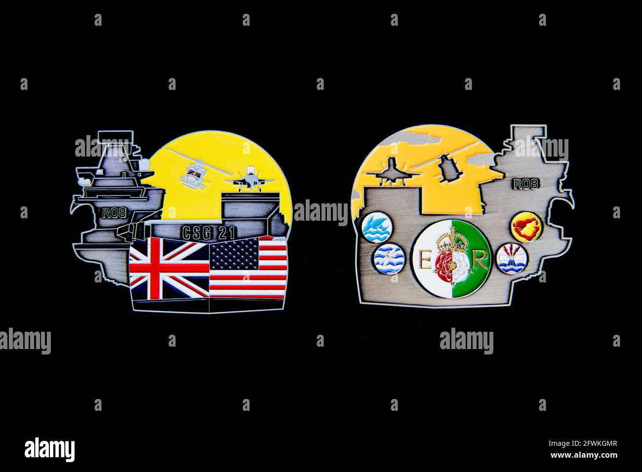 HMS Queen Elizabeth Aircraft Carrier Flaschenöffner Stockfoto