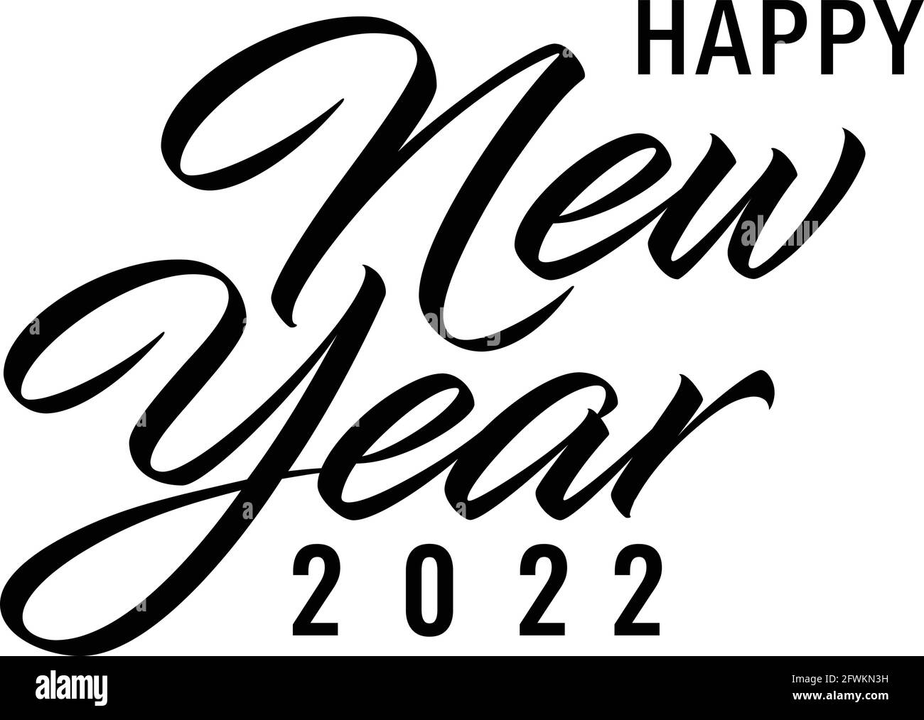 neujahr 2022 clipart black