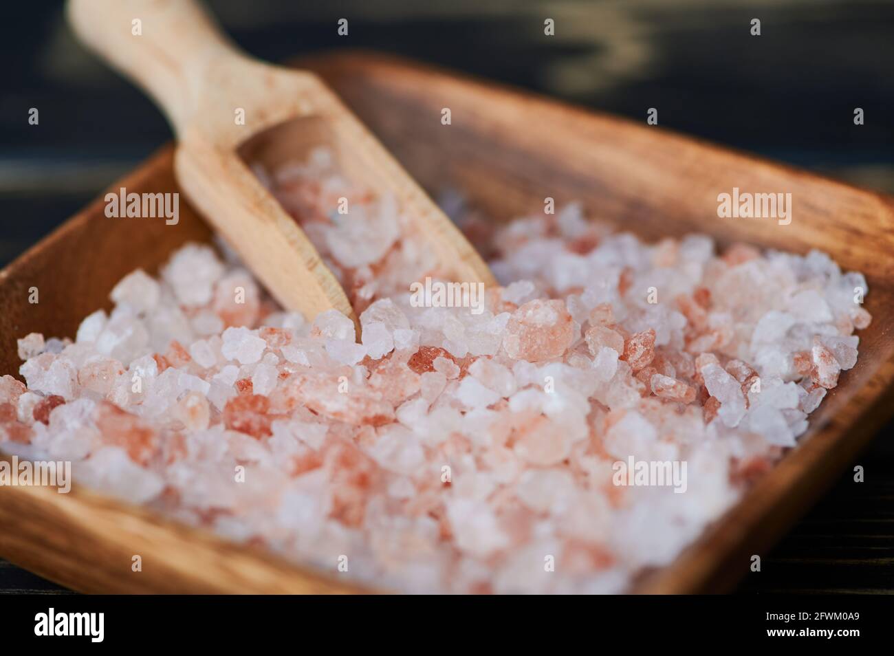 Grobes Himalaya-Salz Makro Foto Stockfoto