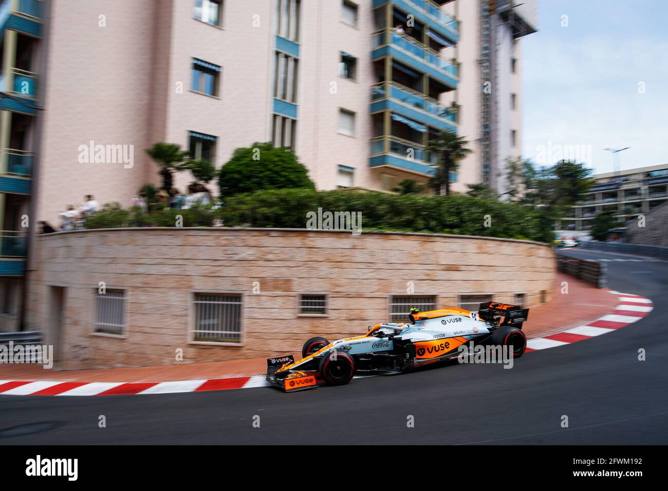 Monaco, Monaco. Mai 2021. 04 NORRIS Lando (gbr), McLaren MCL35M, Aktion während der Formel-1-Weltmeisterschaft 2021, großer Preis von Monaco vom 20. Bis 23. Mai in Monaco - Foto Florent Gooden / DPPI Stockfoto