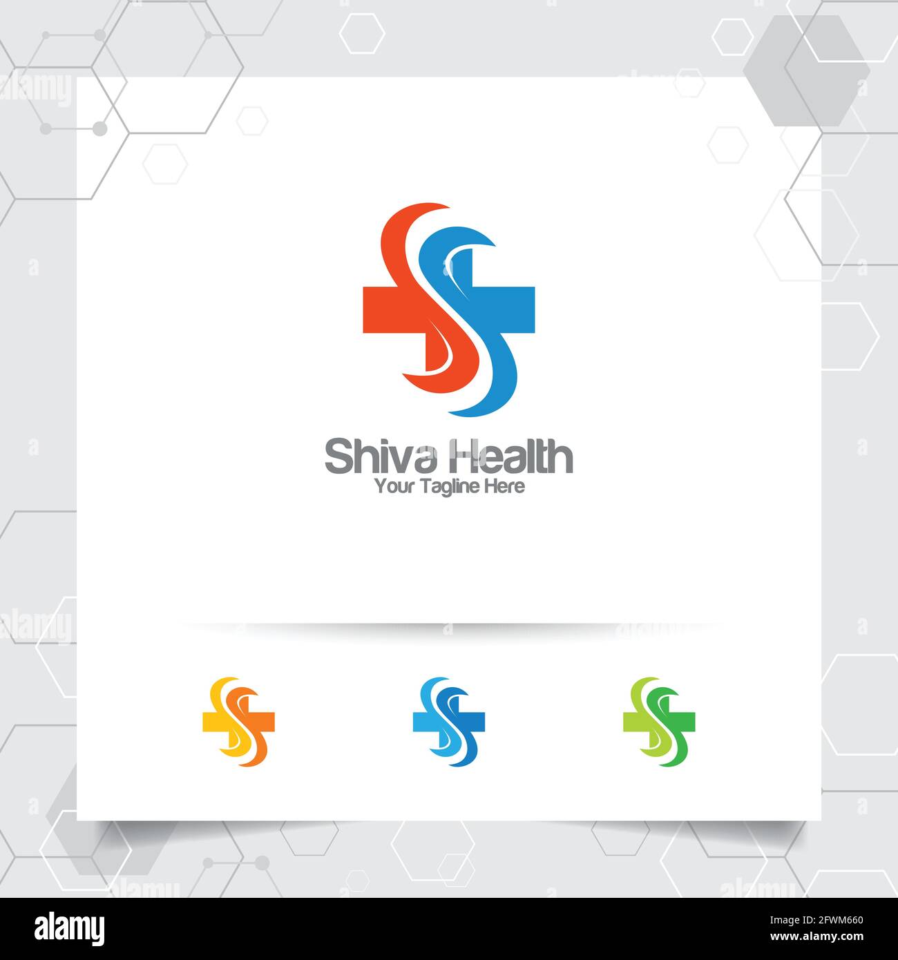 Plus Symbol für medizinisches Gesundheitslogo Vektor-Design mit Konzept des Buchstabens S Symbol Illustration für Krankenhaus, Gesundheitsklinik und Medizin. Stock Vektor
