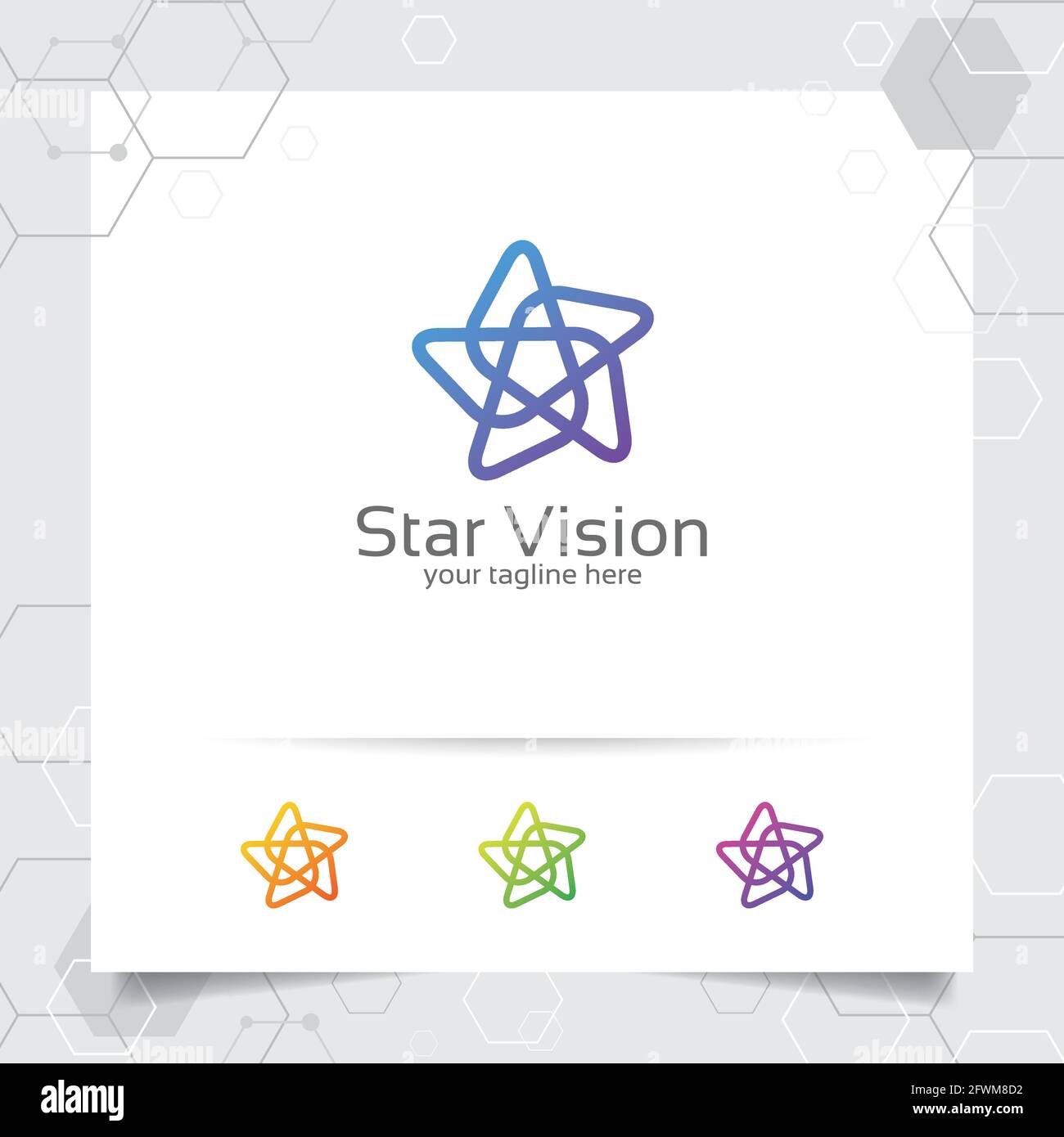 Star Logo Design Konzept der verbundenen Schleife Symbol, abstrakt Stern Vektor-Logo für Finanzen, Buchhaltung und Beratung verwendet. Stock Vektor