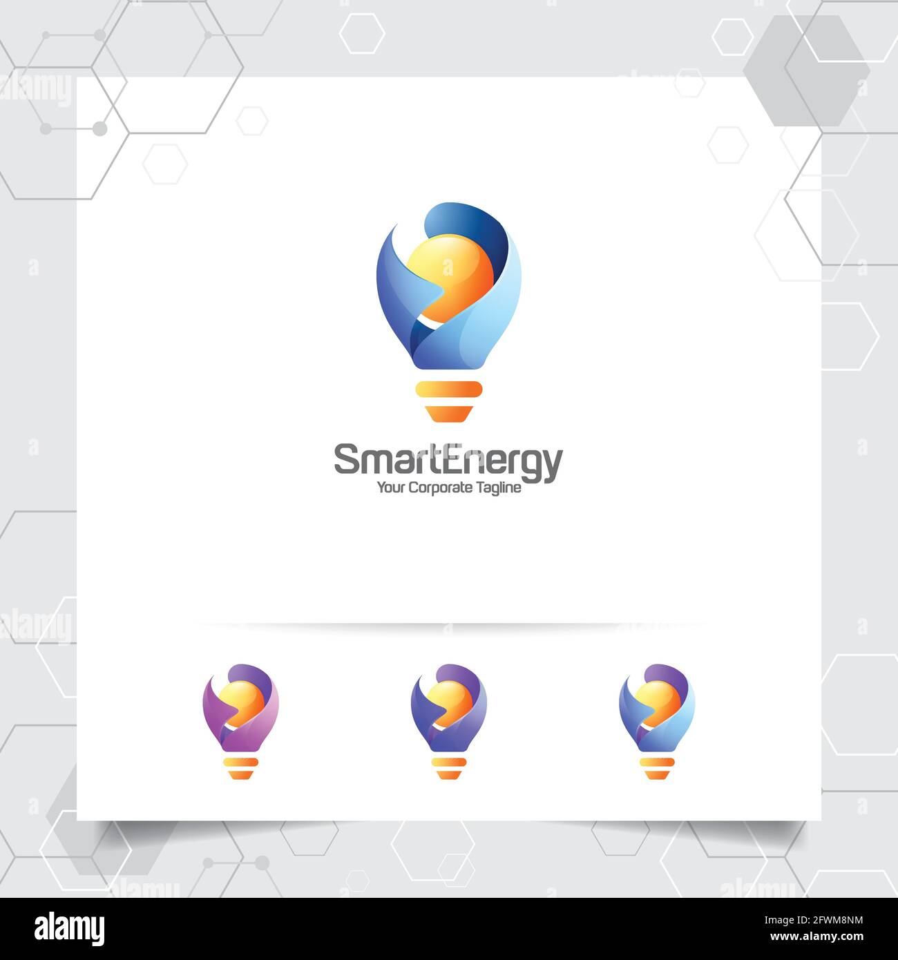 Glühbirne Logo smart Idee Design Konzept der Buchstabe S Symbol und bunte Lampe Vektor-Symbol. Smart Idea Logo für Studio, Professional und Agentur. Stock Vektor