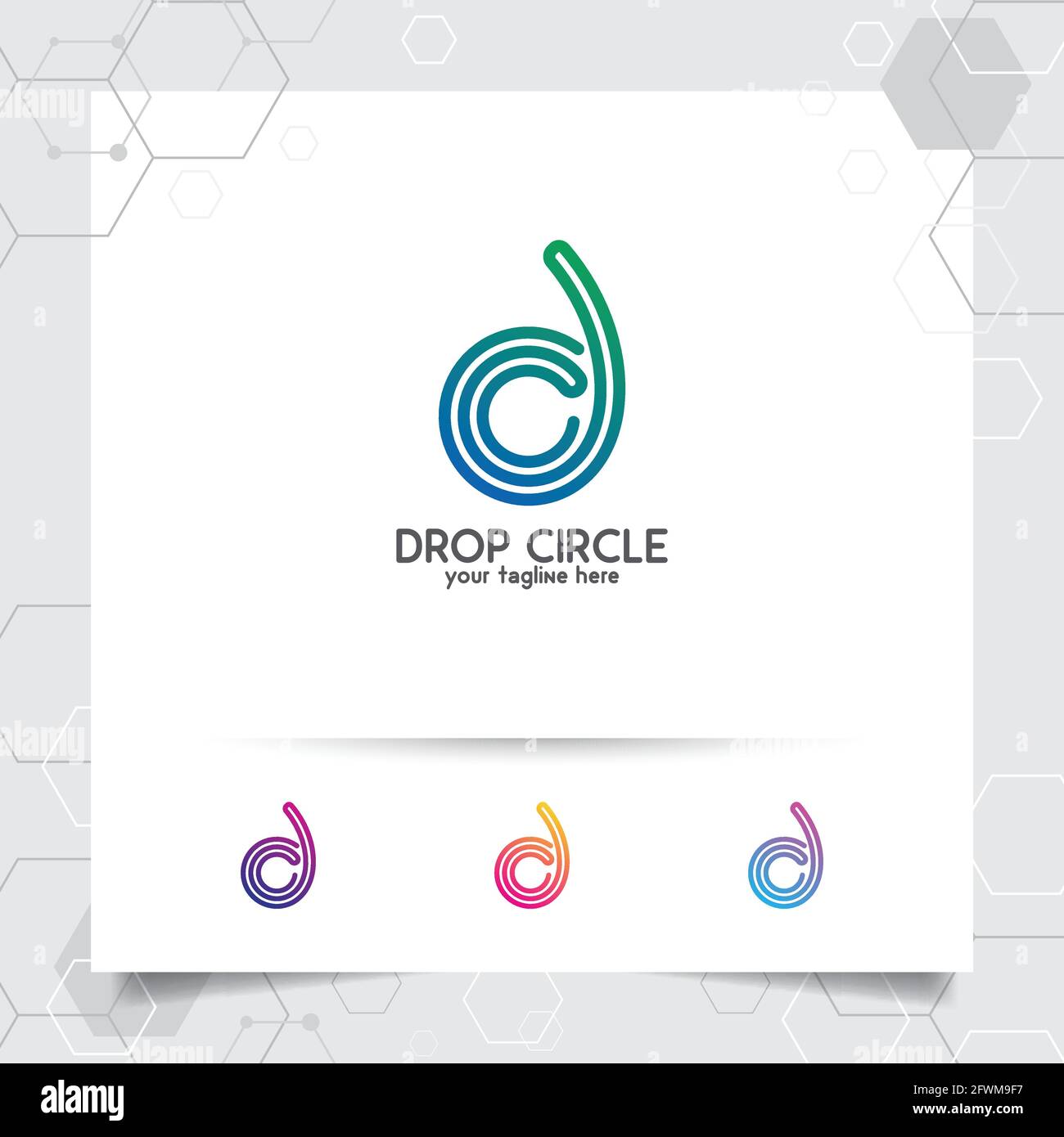 Business Finance Logo Design Vektor mit Konzept der Linie Spirale Buchstabe D für Marketing, Beratung, Bank, Handel und andere Unternehmen. Stock Vektor