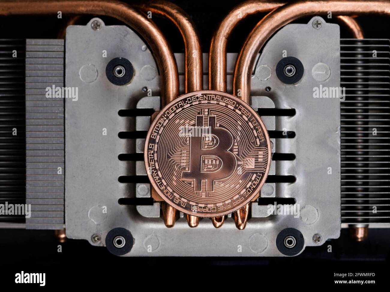 Bitcoin digitale Währung, Münzen Stockfoto