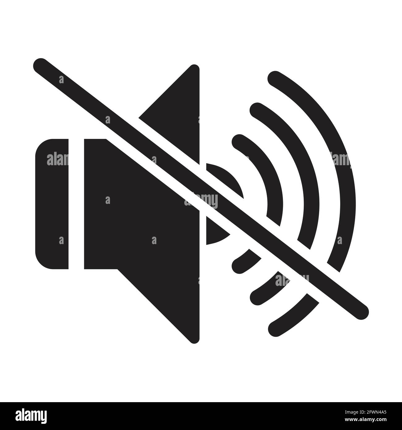 Silent Sound off flach Icon Vektor für Ihr Web-Design, Logo, UI. Illustration Stock Vektor
