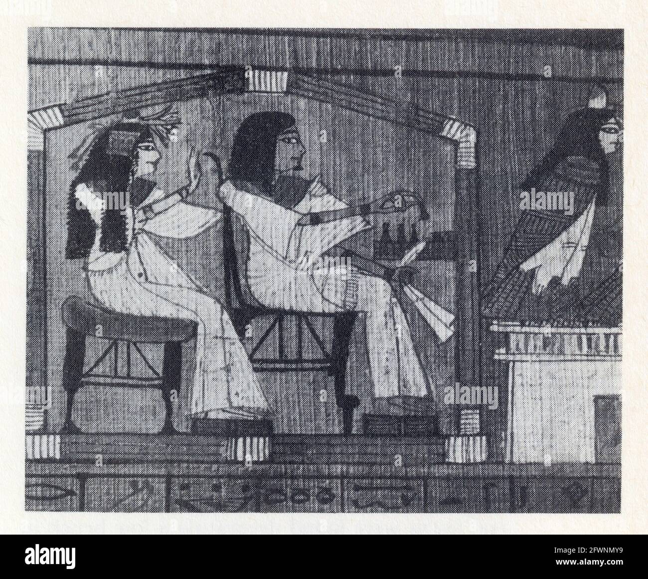 Der Drehbuchautor Ani spielt ein Brettspiel in Begleitung seiner Frau Tutu. XIX Dynastie. 1250 V. CHR Stockfoto