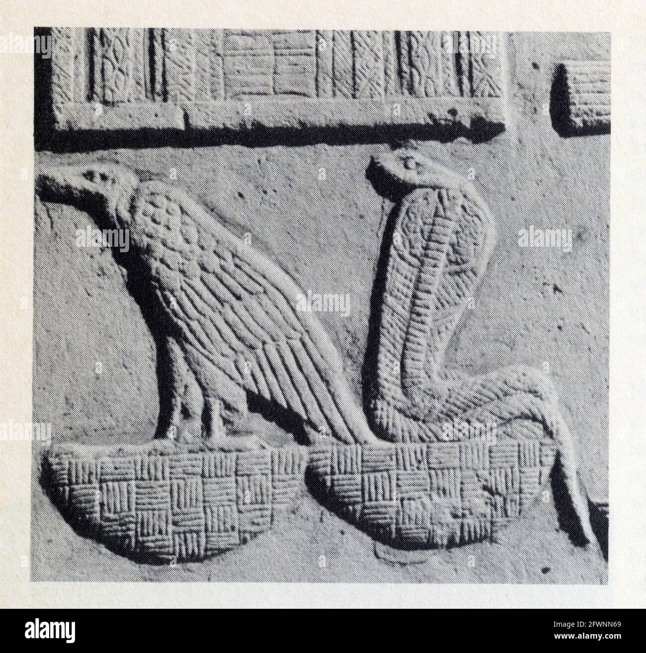 Die Geiergöttin Nekhbet symbolisierte zusammen mit ihrer Gefährtin, der Schlangengöttin Wadjet, die beiden Damen, die Beschützer der beiden Länder.XII Dynastie.Det Stockfoto