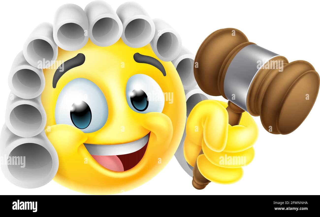 Gerichtsrichter Cartoon Emoticon Emoji Icon Gesicht Stock Vektor