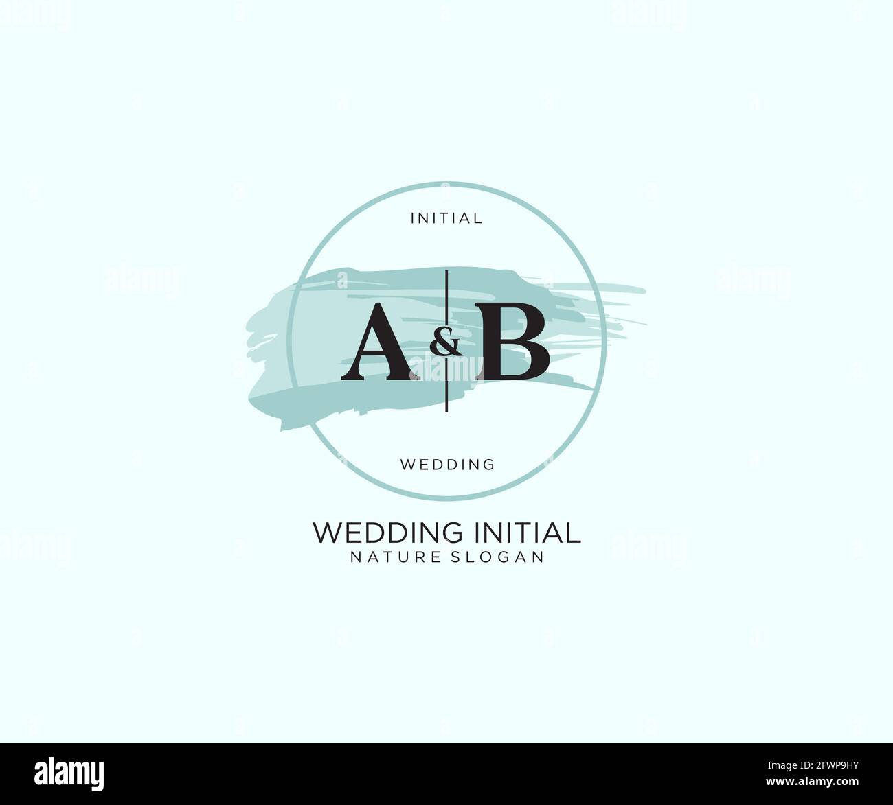 Ab Brief Beauty Vektor Initial Logo, Handschrift Logo der ersten Unterschrift, Hochzeit, Mode, jewerly, Boutique, Floral und botanisch mit kreativen t Stock Vektor