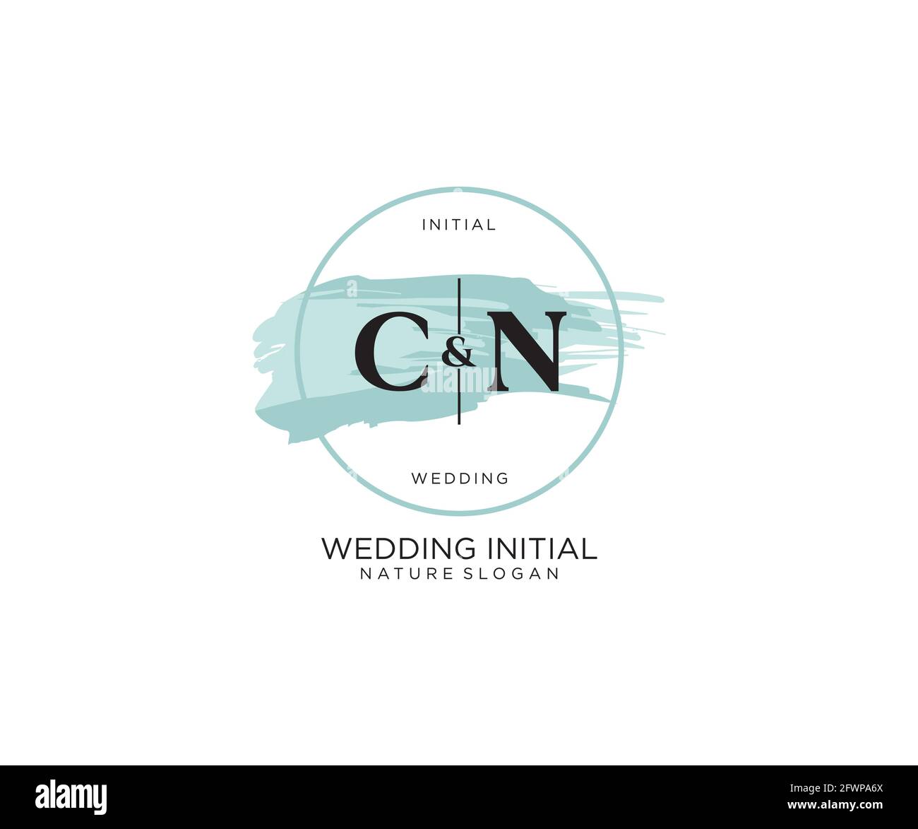 CN Brief Beauty Vektor Initial Logo, Handschrift Logo der ersten Unterschrift, Hochzeit, Mode, jewerly, Boutique, Floral und botanisch mit kreativen t Stock Vektor