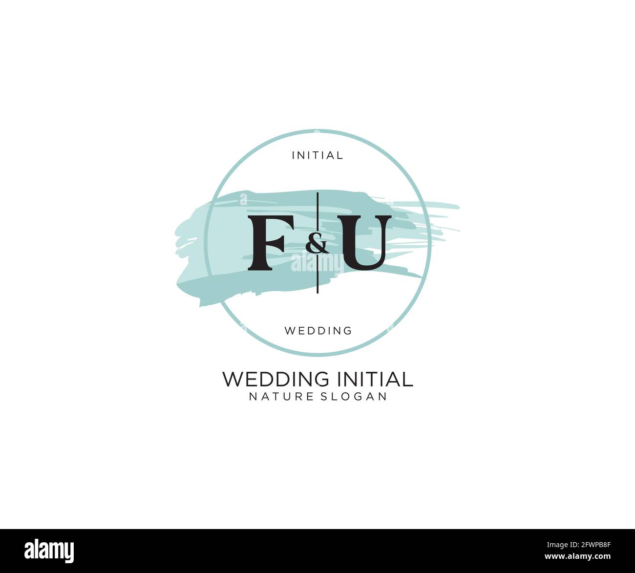 FU Brief Beauty Vektor Initial Logo, Handschrift Logo der ersten Unterschrift, Hochzeit, Mode, Schmuck, Boutique, Floral und botanisch mit kreativen t Stock Vektor
