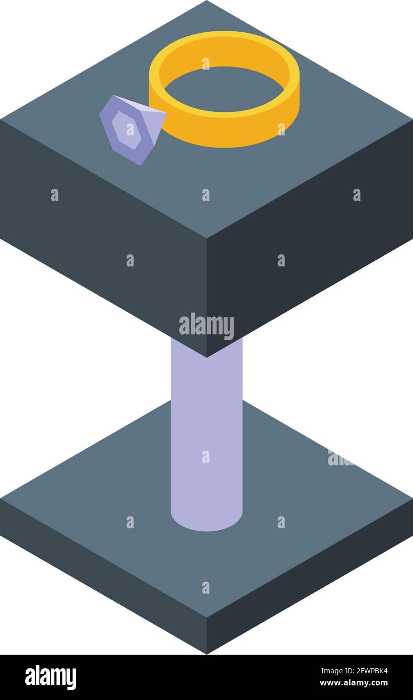 Diamantring Schmuck Dummy Symbol. Isometrisch von Diamantring Schmuck Dummy Vektor-Symbol für Web-Design isoliert auf weißem Hintergrund Stock Vektor