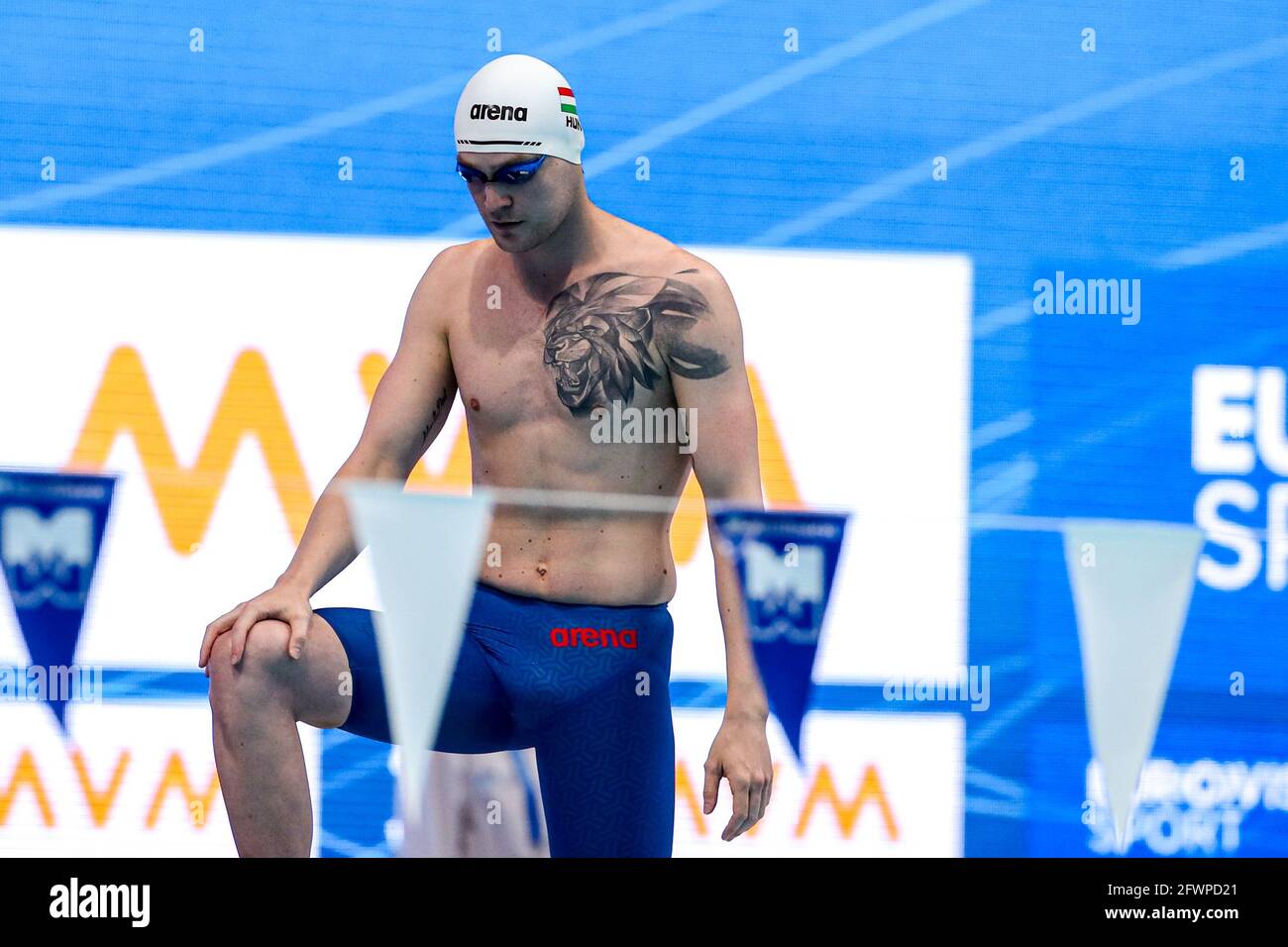 BUDAPEST, UNGARN - MAI 23: Peter Bernek aus Ungarn startet beim 400-m-Einzel-Medley-Finale der Männer während der len-Europameisterschaft S Stockfoto