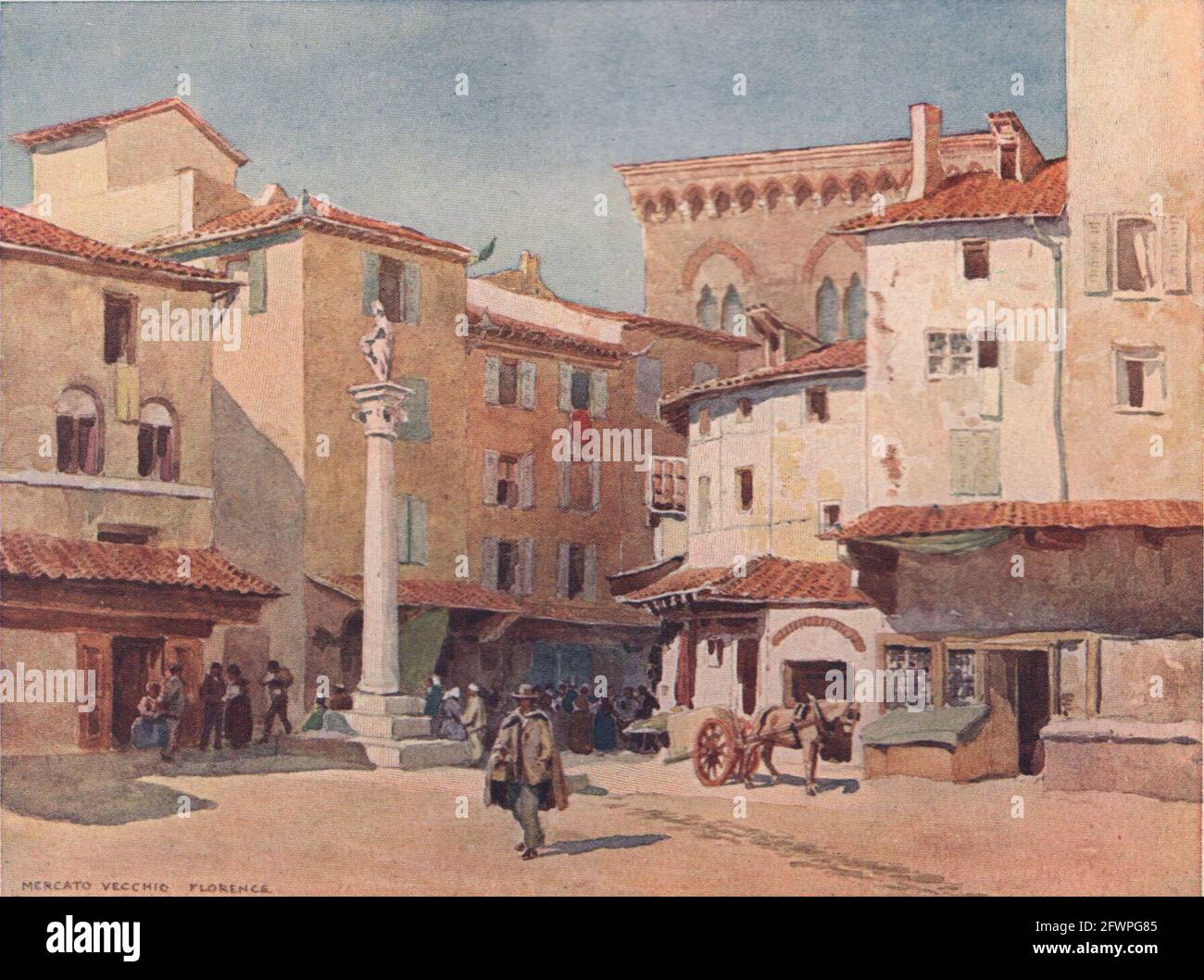 Florenz, der Mercato Vecchio (seitdem zerstört) von Alexander Murray. Italien 1904 Stockfoto