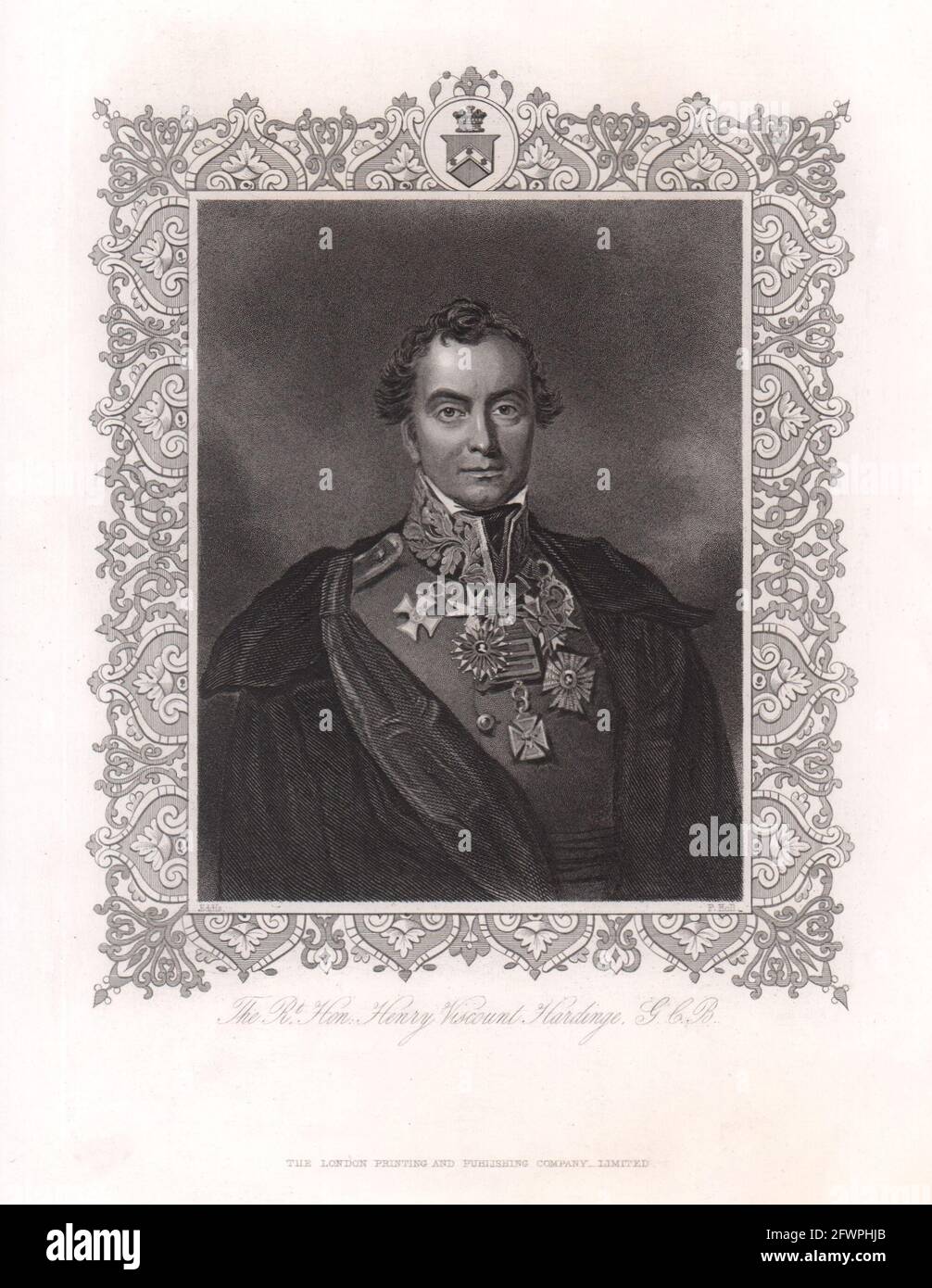 Rt Hon Henry Viscount Hardinge. Gekämpft in der Waterloo-Kampagne. TALLIS c1855 Stockfoto