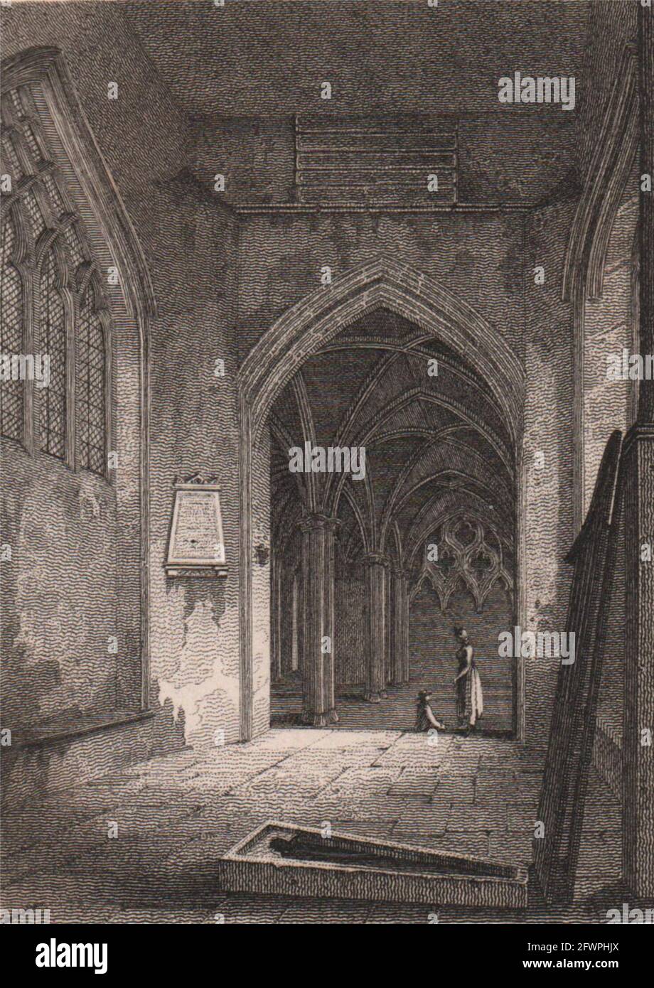 Virgin's Chapel, St. Mary Overie Church, Southwark Cathedral. Antikdruck 1817 Stockfoto