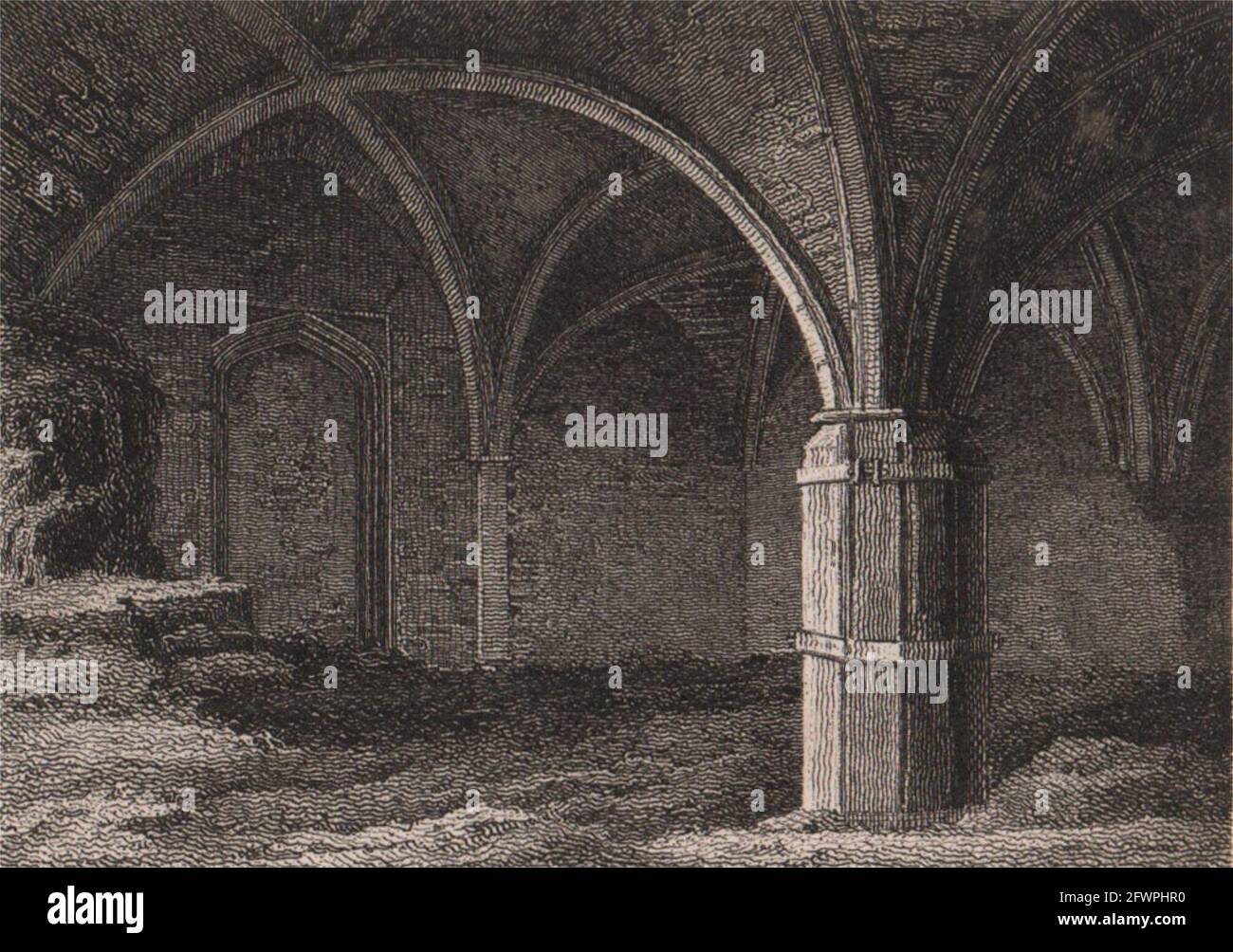 Teil des Priorats, St. Mary Overie, Southwark Cathedral. Antikdruck 1817 Stockfoto