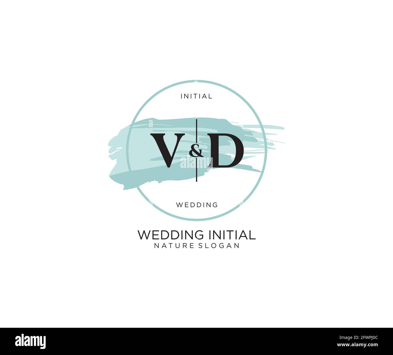 VD Brief Beauty Vektor Initial Logo, Handschrift Logo der ersten Unterschrift, Hochzeit, Mode, jewerly, Boutique, Floral und botanisch mit kreativen t Stock Vektor