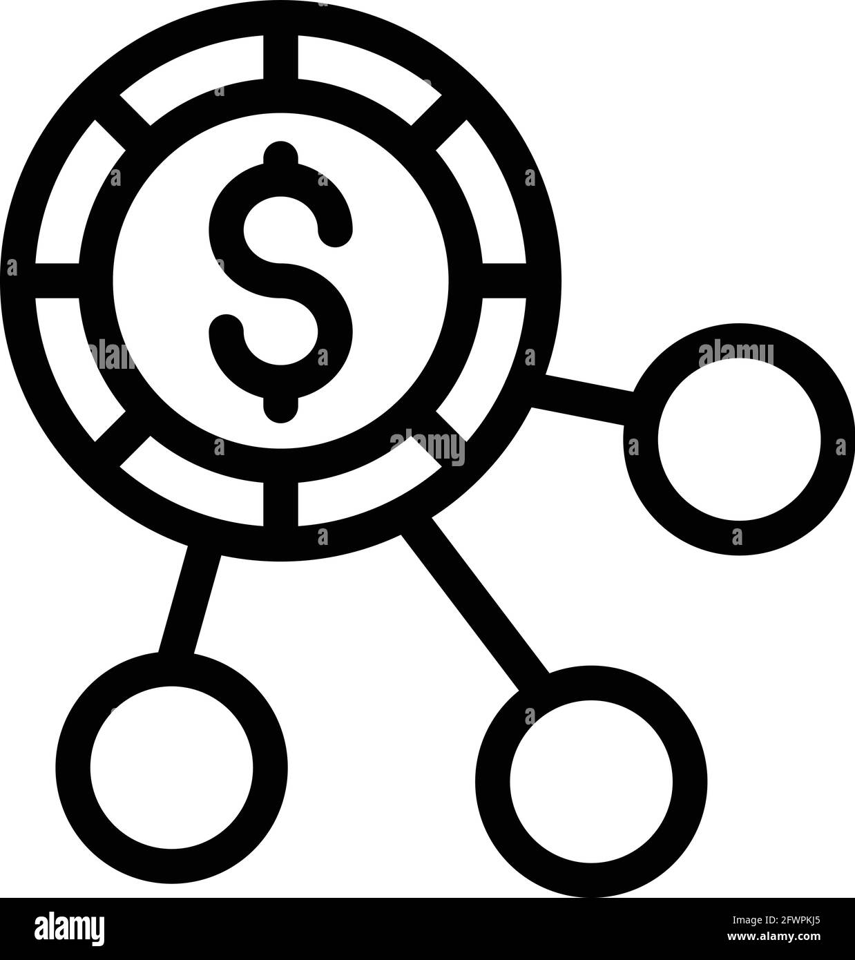 Symbol für die Geldfinanzierung. Skizzieren Geld Finanzierung Vektor-Symbol für Web-Design isoliert auf weißem Hintergrund Stock Vektor