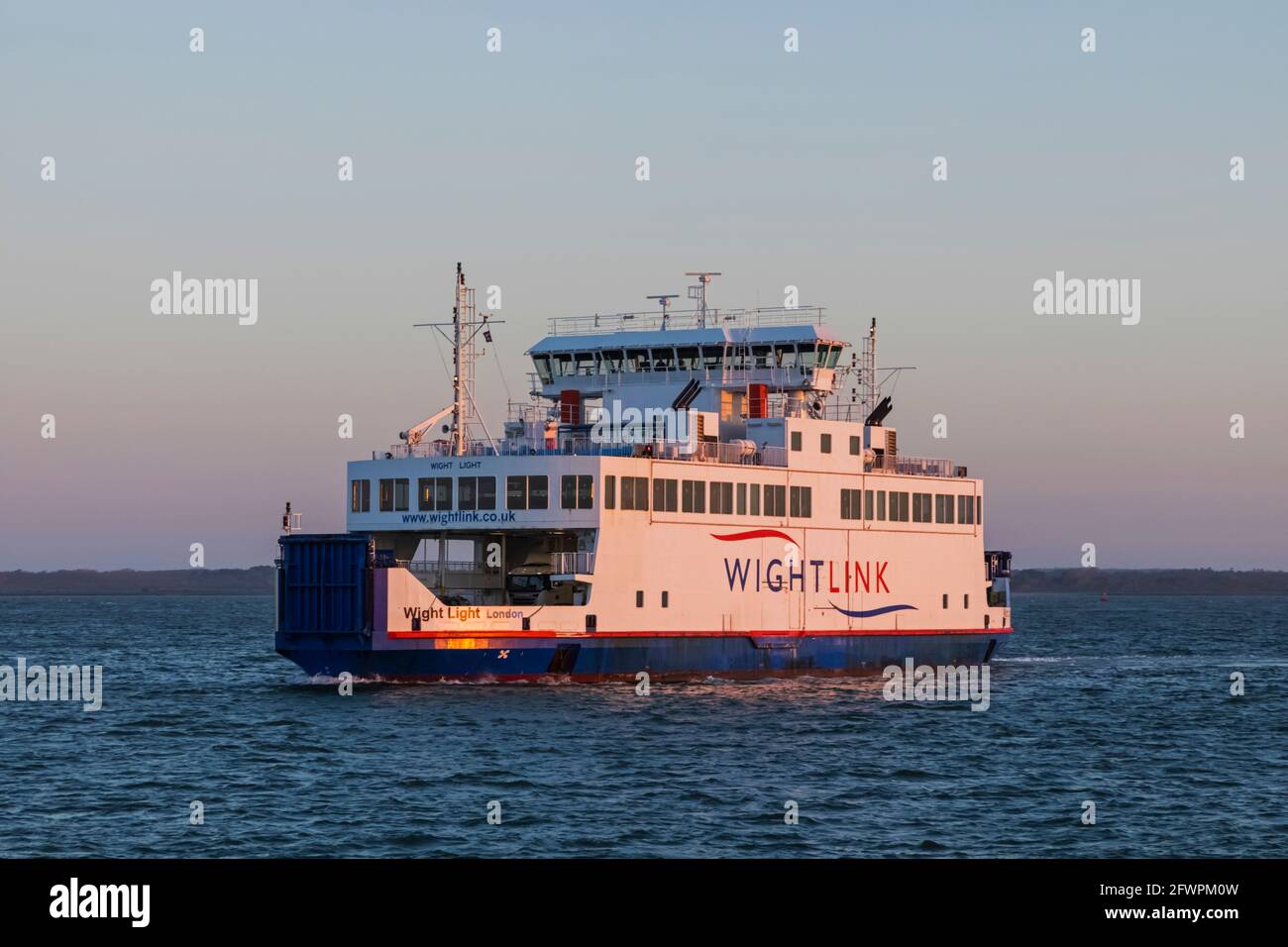 England, Isle of Wight, Yarmouth, die Wightlink Lymington nach Yarmouth Car und Passenger Ferry Stockfoto