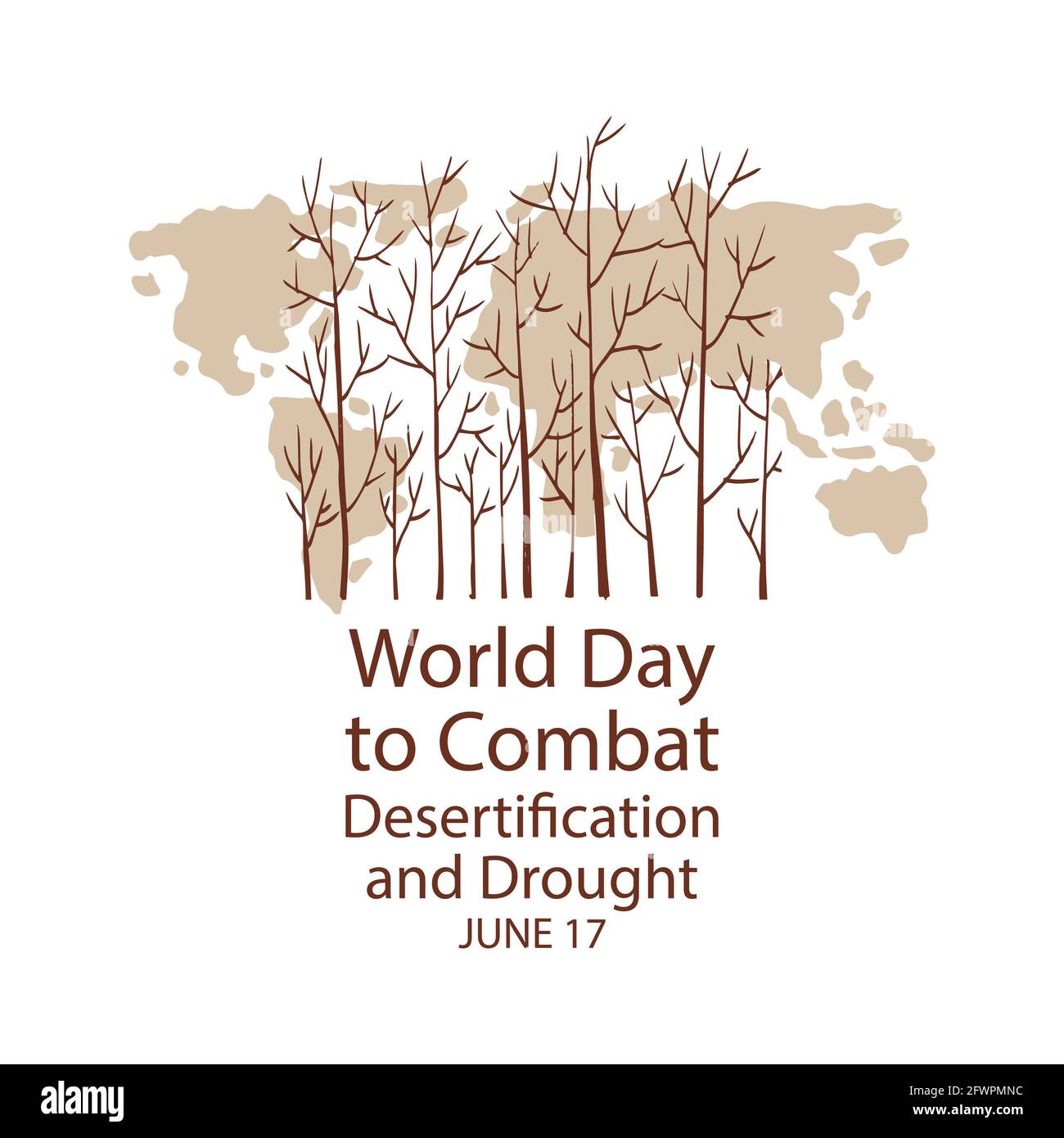 Welttag zur Bekämpfung von Wüstenbildung und Dürre. Posterkonzept. Stockfoto