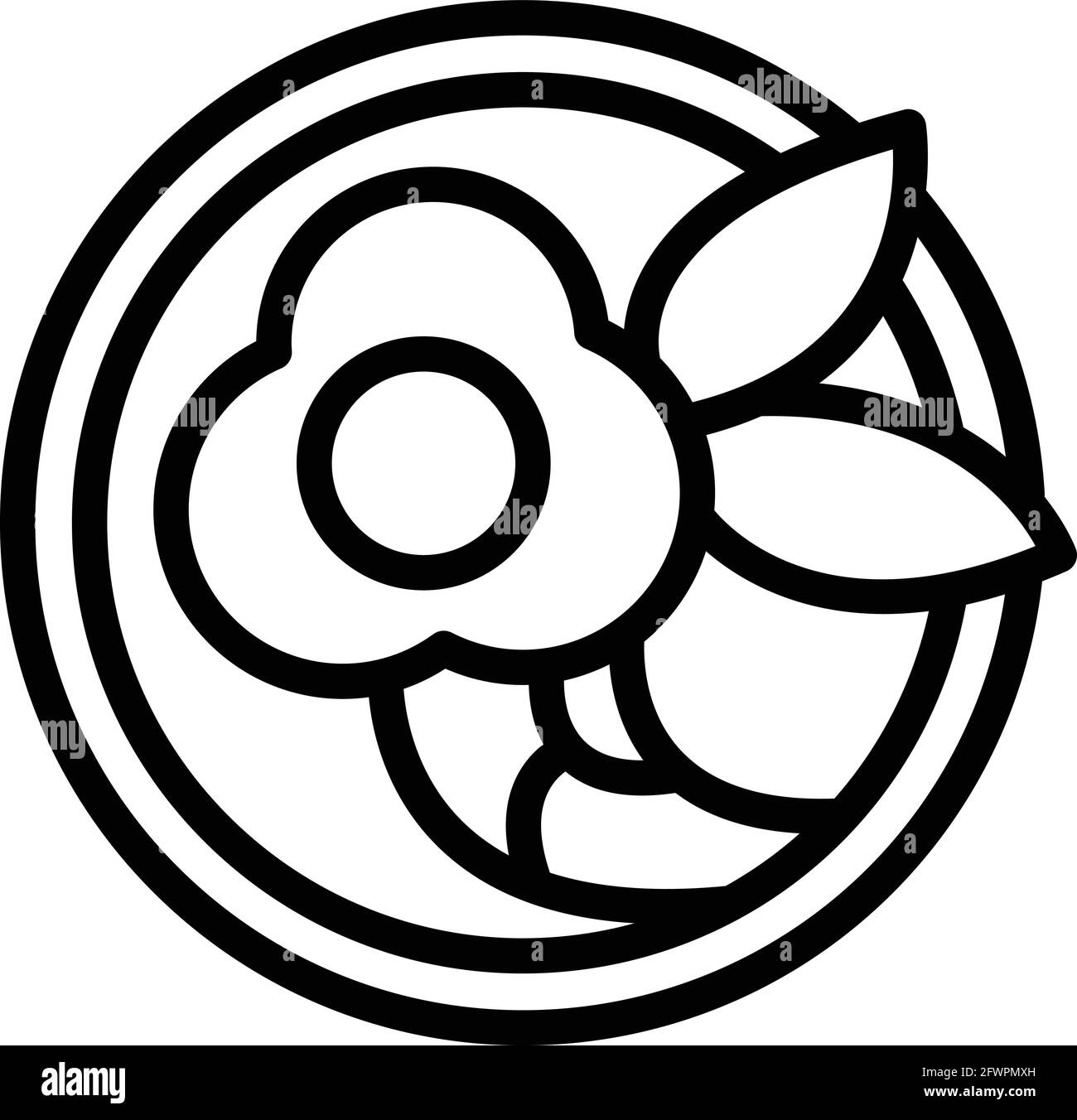 Frühstück im Feinschmecker. Outline Frühstück foodvector Symbol für Web-Design isoliert auf weißem Hintergrund Stock Vektor