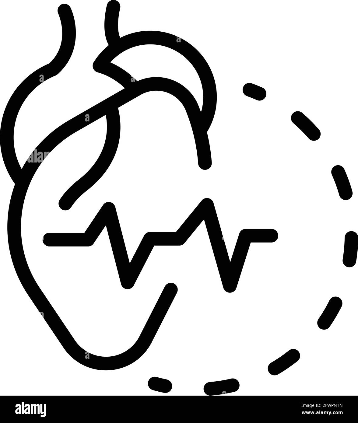 Symbol „Herzschlag“. Vektorsymbol für umrissendes Herz für Webdesign auf weißem Hintergrund isoliert Stock Vektor