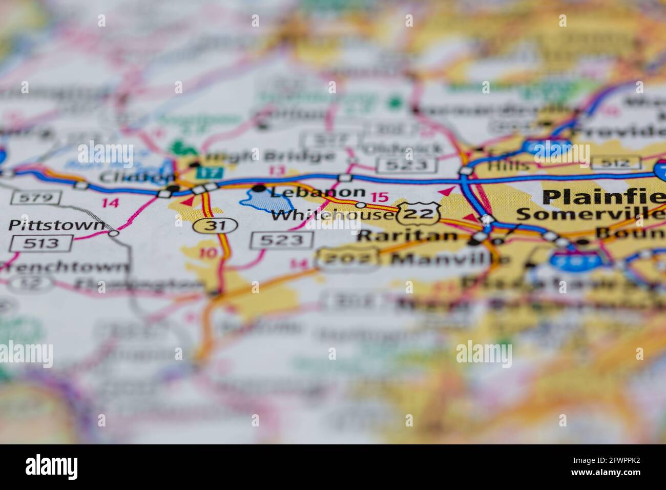 Whitehouse New Jersey USA auf einer Geographie-Karte oder angezeigt Straßenkarte Stockfoto