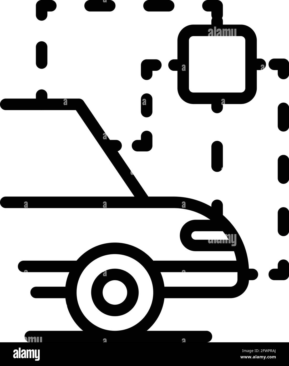 Symbol für das Parken ohne Service. Outline Selbstparken Auto Vektor-Symbol für Web-Design isoliert auf weißem Hintergrund Stock Vektor