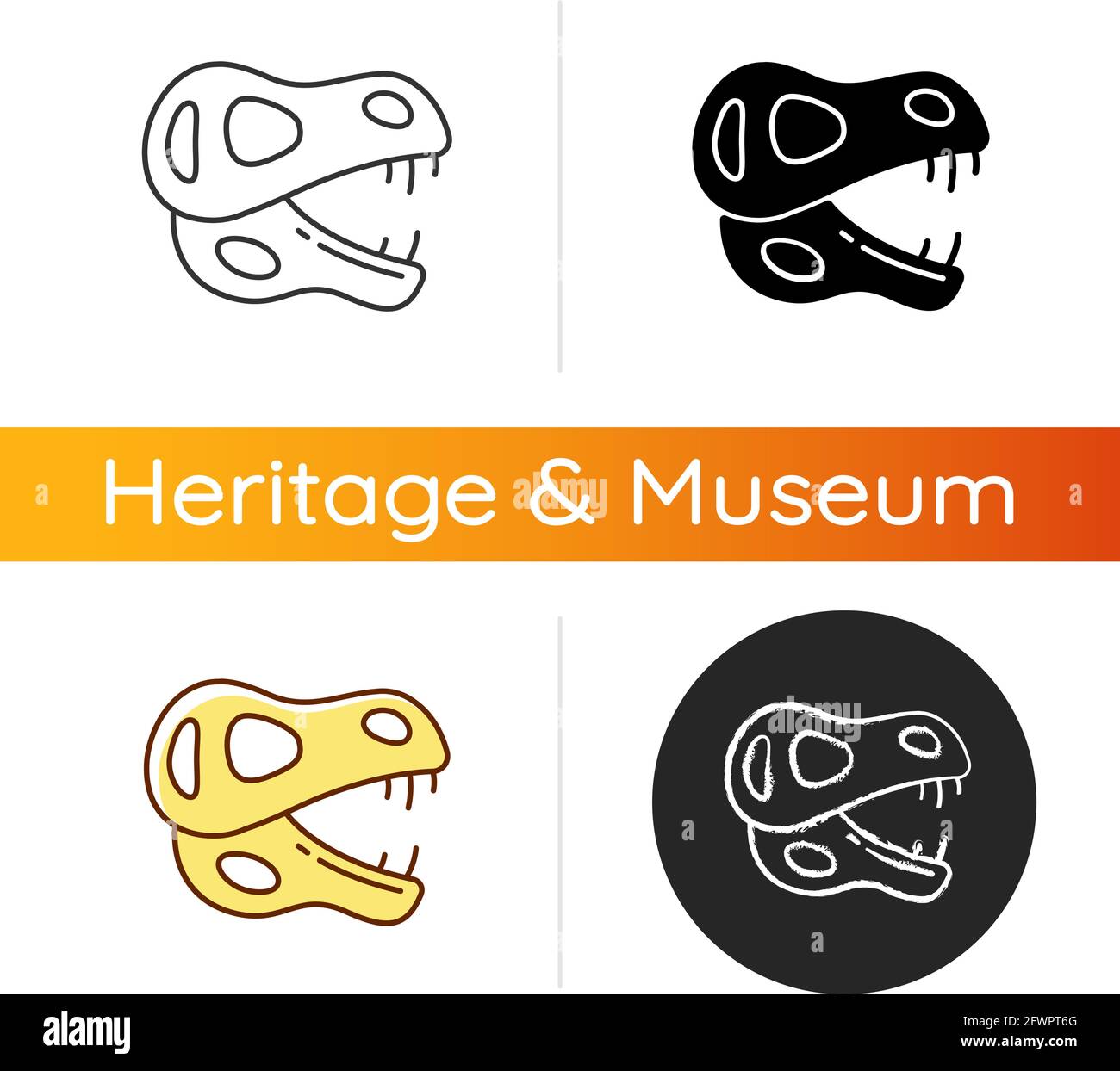 Dinosaurier-Skelett-Symbol Stock Vektor