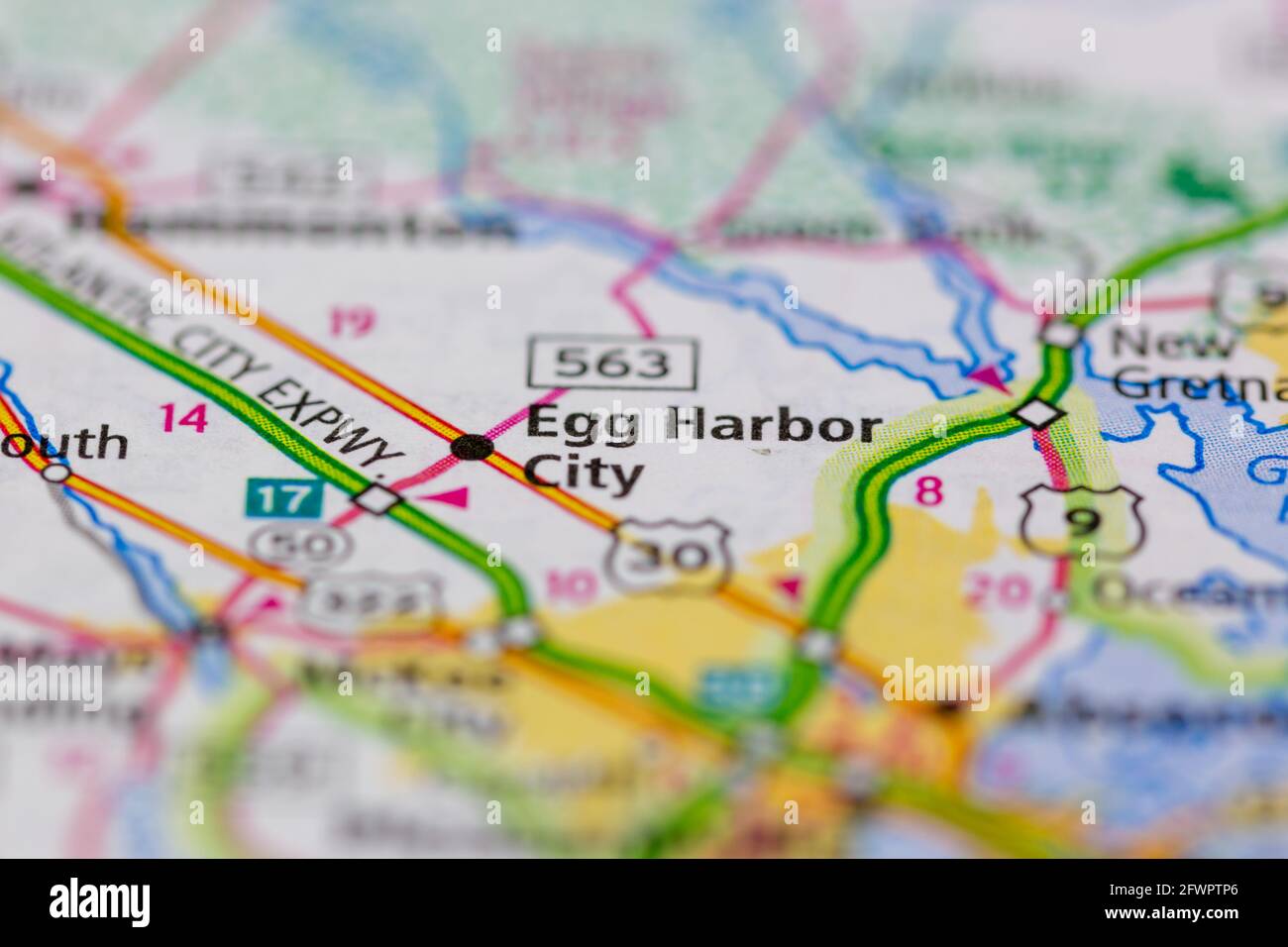 Egg Harbor City New Jersey USA auf einer Geographie dargestellt Karte oder Straßenkarte Stockfoto