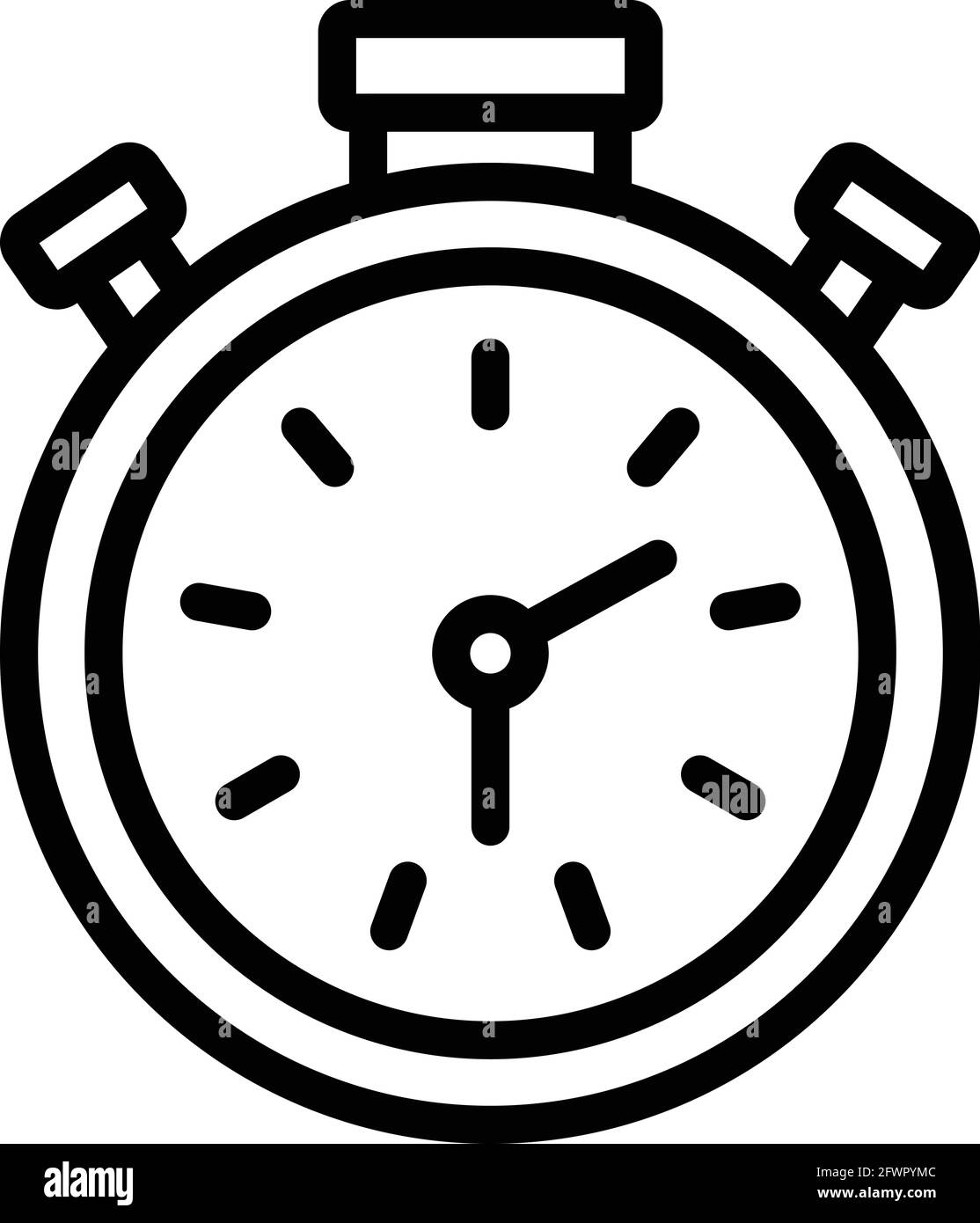 Stoppuhrzug-Symbol. Umriss Stopwatch Zug Vektor-Symbol für Web-Design isoliert auf weißem Hintergrund Stock Vektor