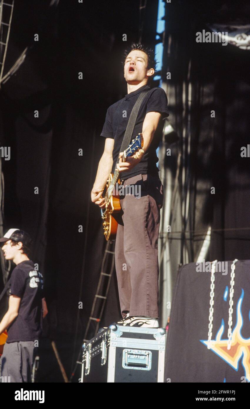 Sum 41 beim Reading Festival 2002, Reading, Berkshire, England, Großbritannien. Stockfoto