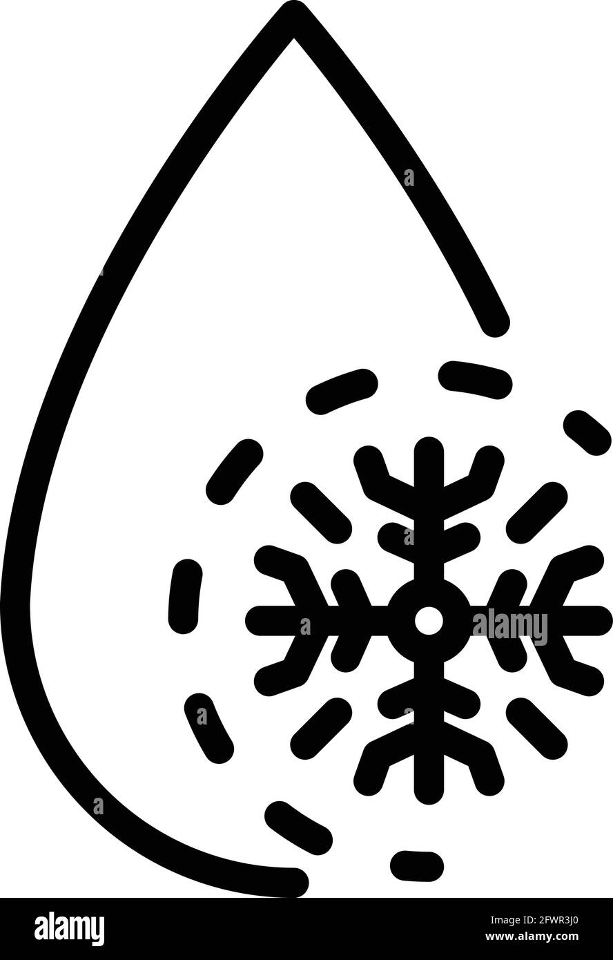 Symbol für das Gefrierwasser. Umriss Freezing Wasser Vektor-Symbol für Web-Design isoliert auf weißem Hintergrund Stock Vektor