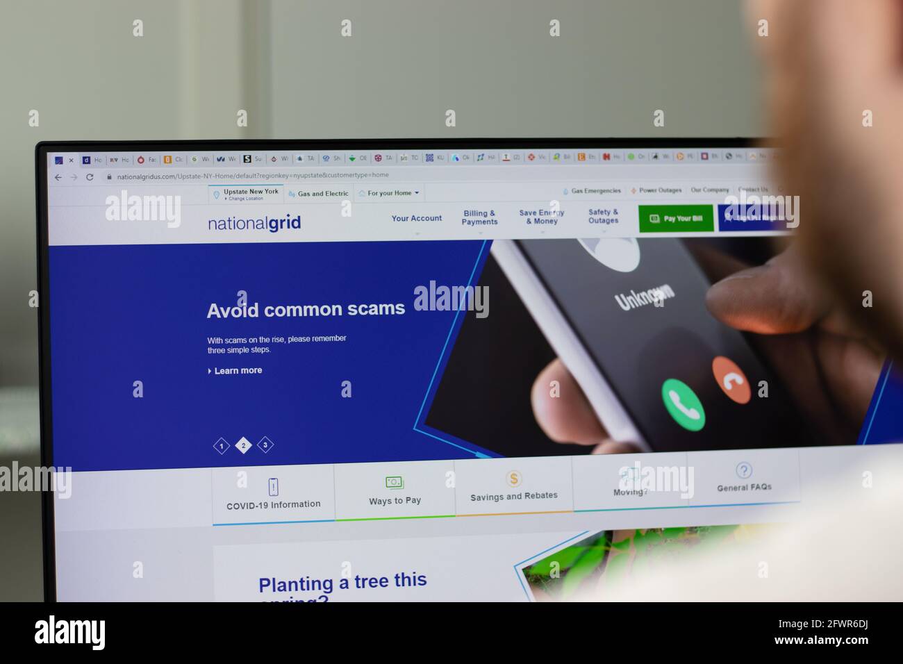 New York, USA - 1. Mai 2021: National Grid Unternehmenswebsite auf dem Bildschirm, illustrative redaktionelle Darstellung Stockfoto