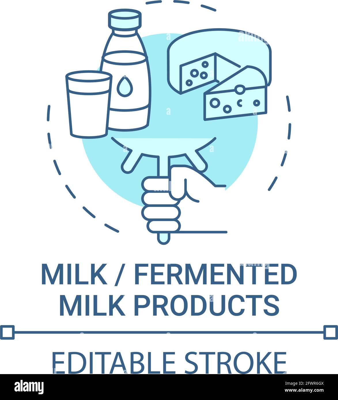 Symbol für das Konzept „Milch oder fermentierte Milchprodukte“ Stock Vektor