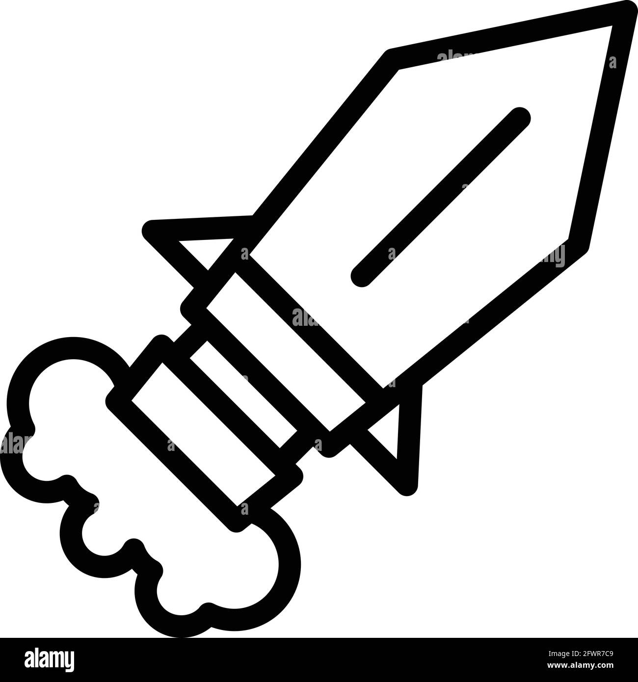 Symbol für schnelle Raumfahrzeuge. Umriss schnelles Raumschiff Vektor-Symbol für Web-Design isoliert auf weißem Hintergrund Stock Vektor