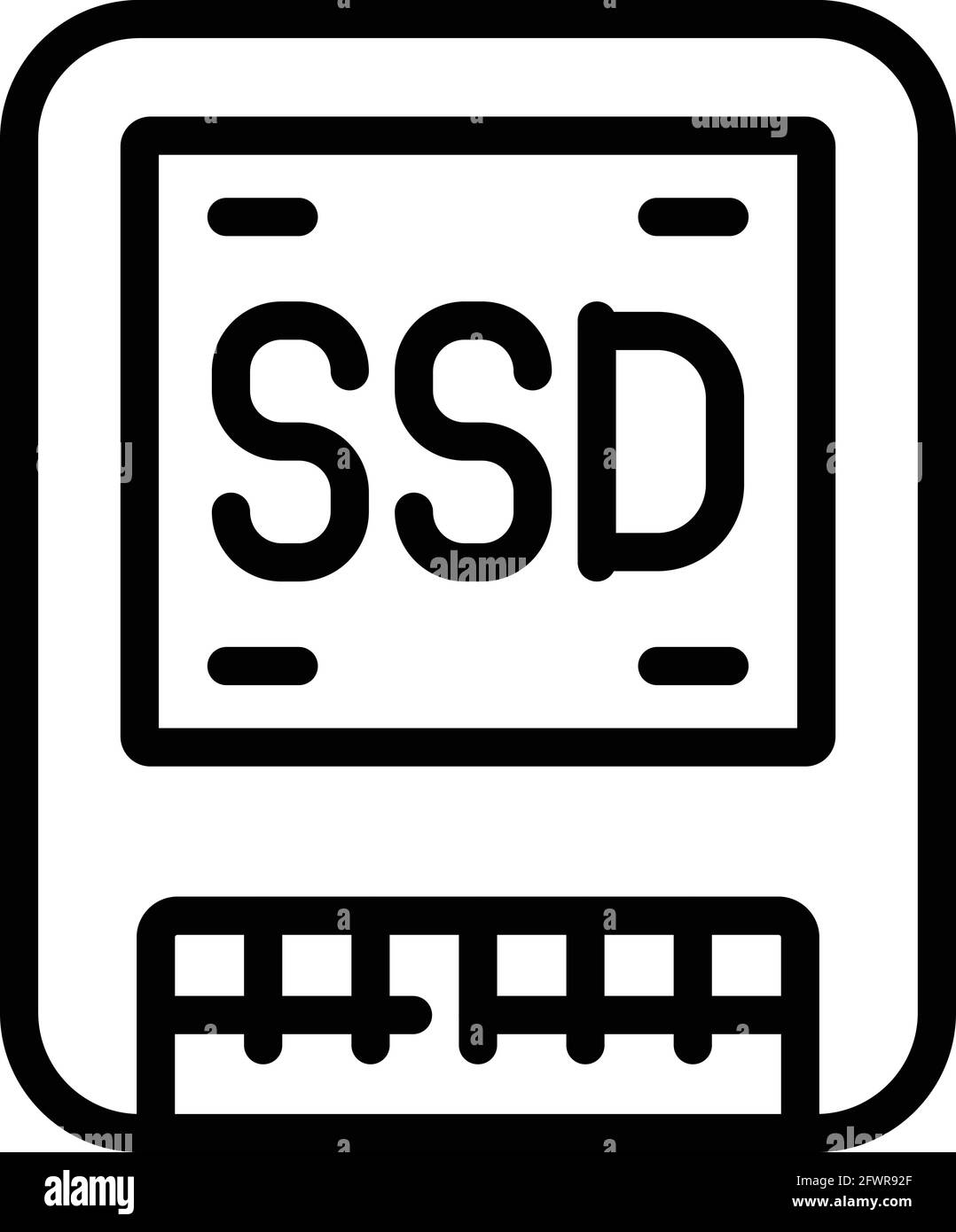 SSD-Kartensymbol. Vektorsymbol der SSD-Karte für das Webdesign auf weißem Hintergrund isoliert Stock Vektor