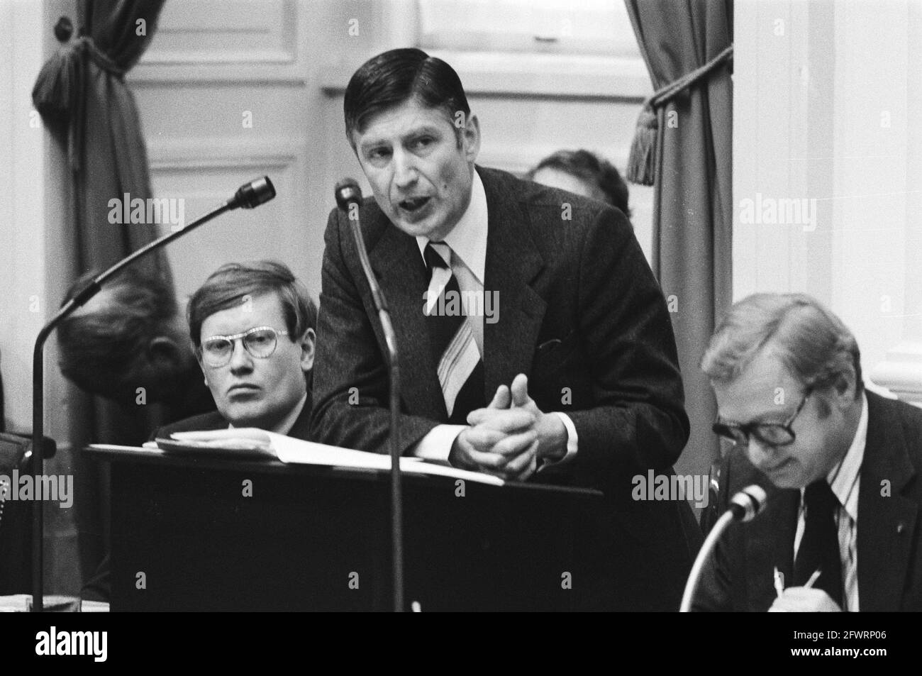 Generalüberlegungen im Repräsentantenhaus, Van Agt, das Wort ergattert, 10. Oktober 1978, Politik, Niederlande, 20. Jahrhundert Presseagentur Foto, Nachrichten zu erinnern, Dokumentarfilm, historische Fotografie 1945-1990, visuelle Geschichten, Menschliche Geschichte des zwanzigsten Jahrhunderts, Momente in der Zeit festzuhalten Stockfoto