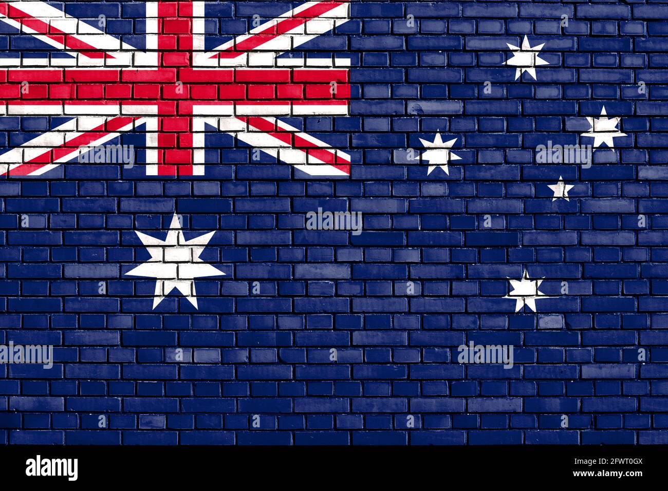 Flagge von Australien auf Mauer gemalt Stockfoto