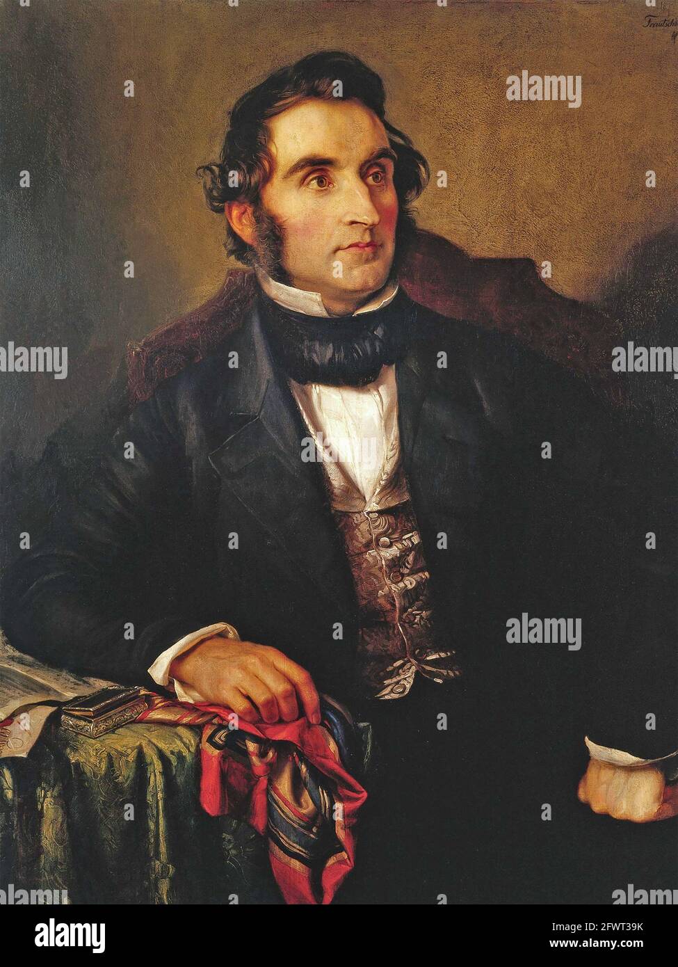 JUSTUS von LIEBIG (1803-1873) deutscher Wissenschaftler und einer der Gründer der organischen Chemie, gemalt von Wilhelm Trautschold um 1846 Stockfoto