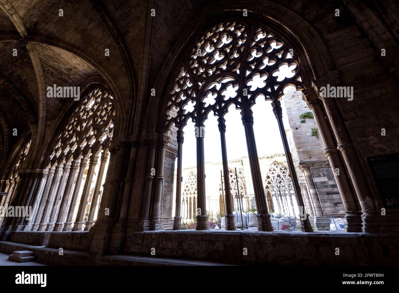 Kloster La Seu Vella de Lleida (Lleida, Katalonien, Spanien) ESP: Claustro de la Seu Vella de Lleida (Lérida, Cataluña, España) Stockfoto