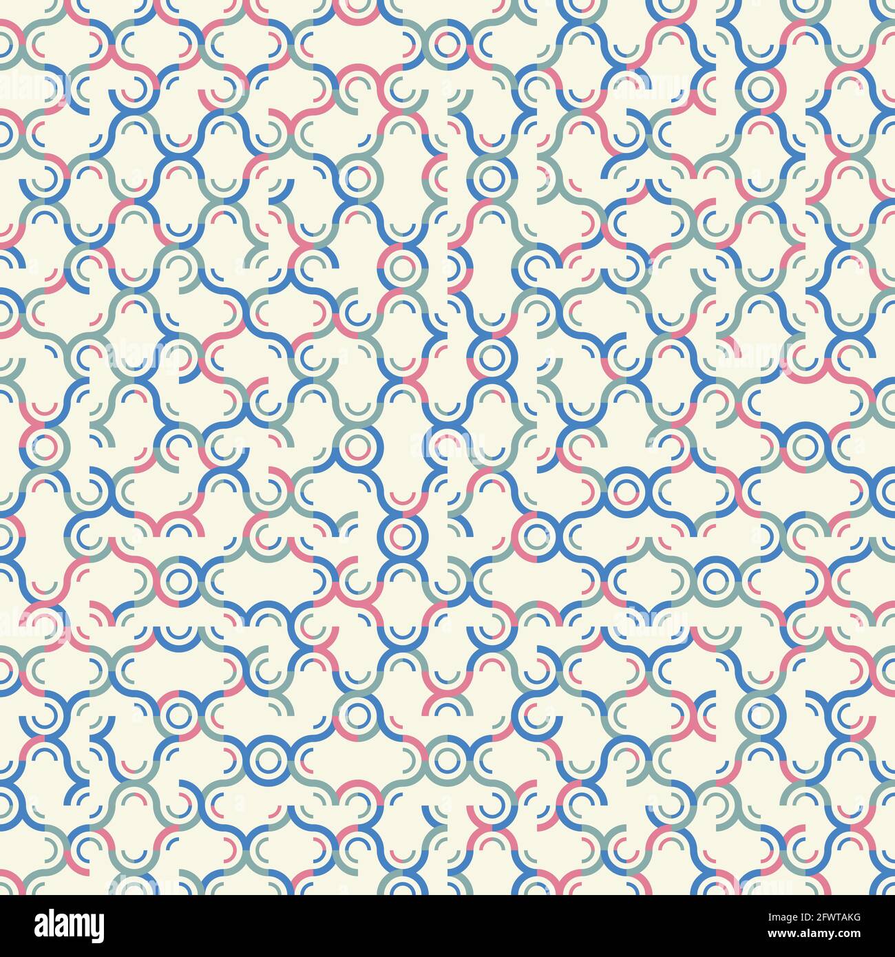 Hintergrund mit abstraktem Muster. Stoff Ornament Vektor-Illustration. Kreisförmige Formen mit textiler Geometrie. Stock Vektor