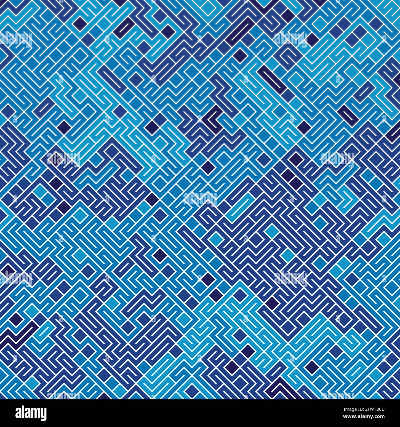 Abstrakte Vektordarstellung „Linien“. Quadratischer diagonaler Kachel geometrisches Linienmuster. Stock Vektor